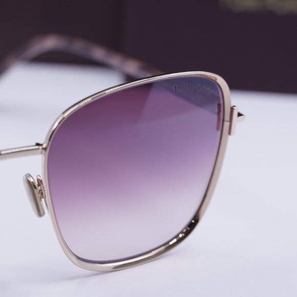 Tom Ford Fern FT1029 28Z Square Sunglasses – Rose Gold/Rose Gradient - Picture 8 of 10